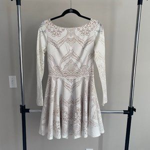 BEBE White Low Back Dress